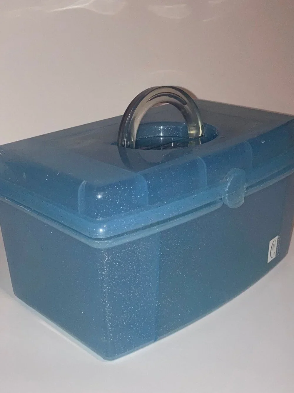 Caboodles Light blue glitter makeup organizer case